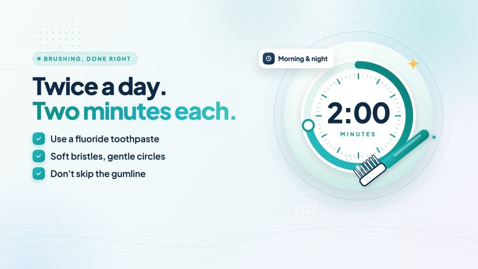 Brushing reminder slide for a dental clinic