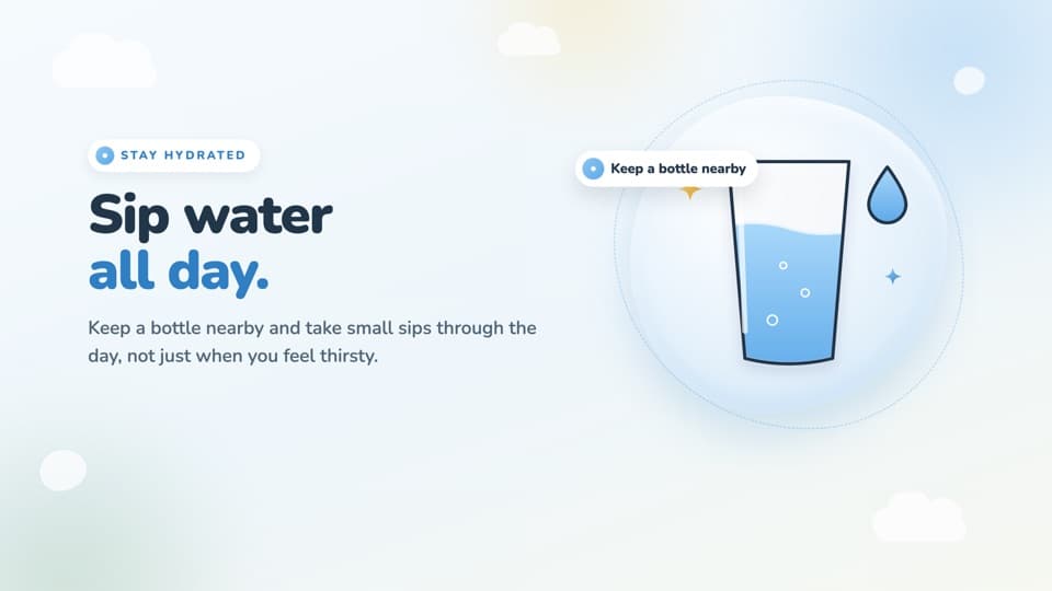 Wellness slide: sip water all day