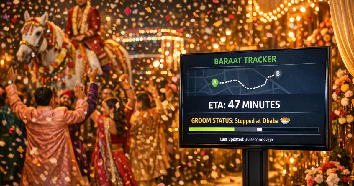 SimplylocalX On Air Shaadi Edition β Baraat Tracker at an Indian wedding