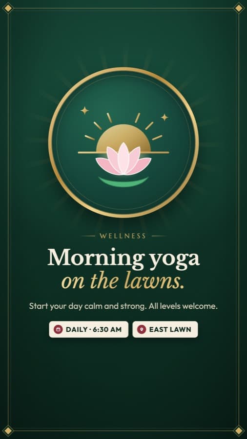 Yoga class schedule