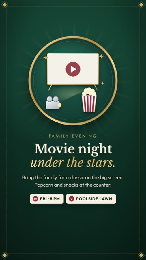 Movie night announcement